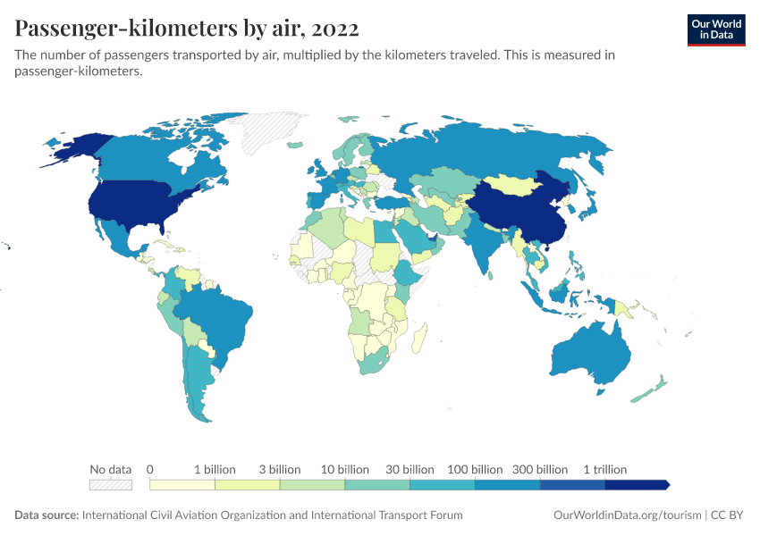 A thumbnail of the "Passenger-kilometers by air" chart