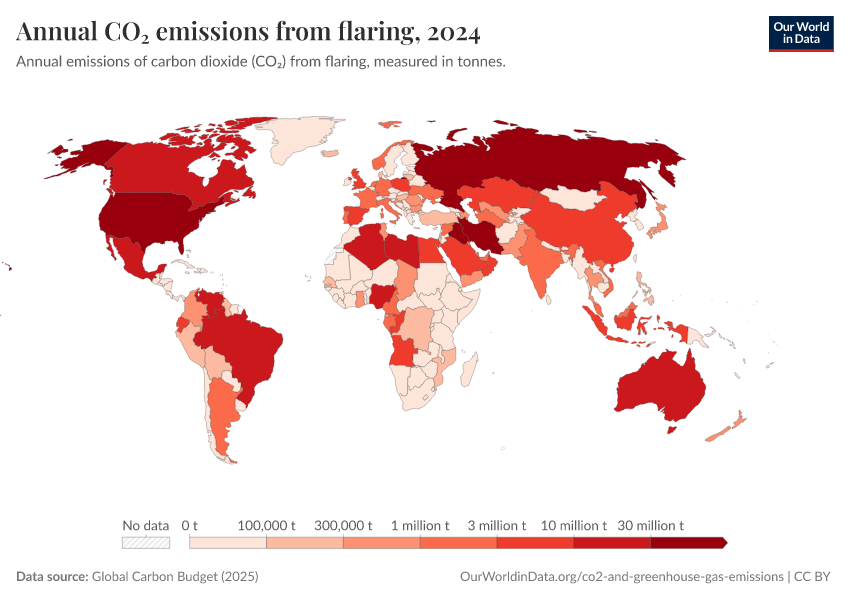 A thumbnail of the "Annual CO₂ emissions from flaring" chart