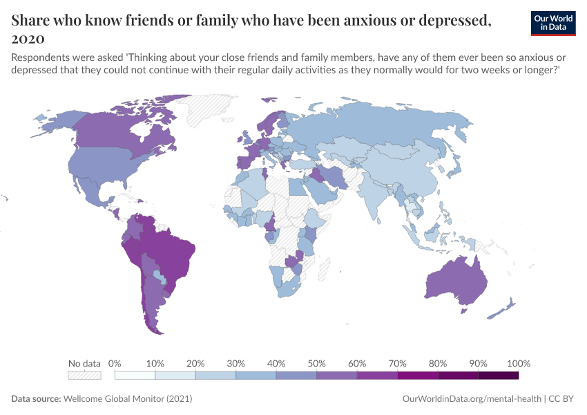 A thumbnail of the "Share who know friends or family who have been anxious or depressed" chart