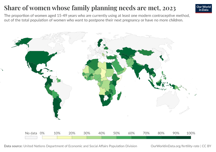 A thumbnail of the "Share of women whose family planning needs are met" chart