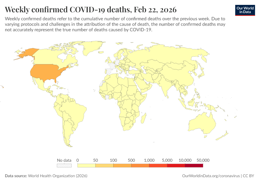 A thumbnail of the "Weekly confirmed COVID-19 deaths" chart